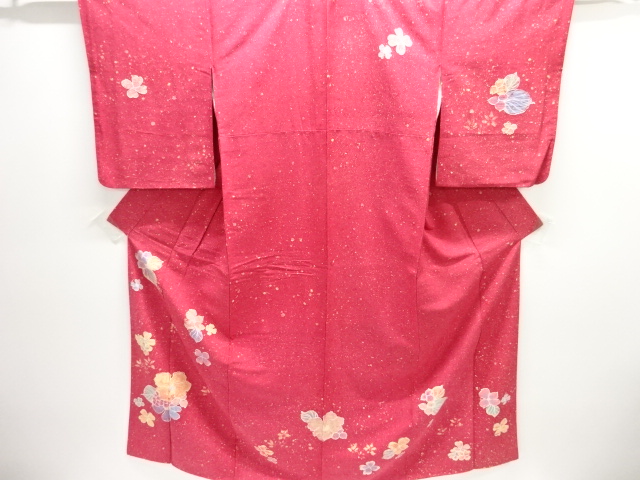 JAPANESE KIMONO / HOMONGI / TSUMUGI / WOVEN FLOWER 